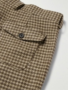 Oliver Spencer - Morton Straight-Leg Pleated Houndstooth Wool Trousers - Neutrals