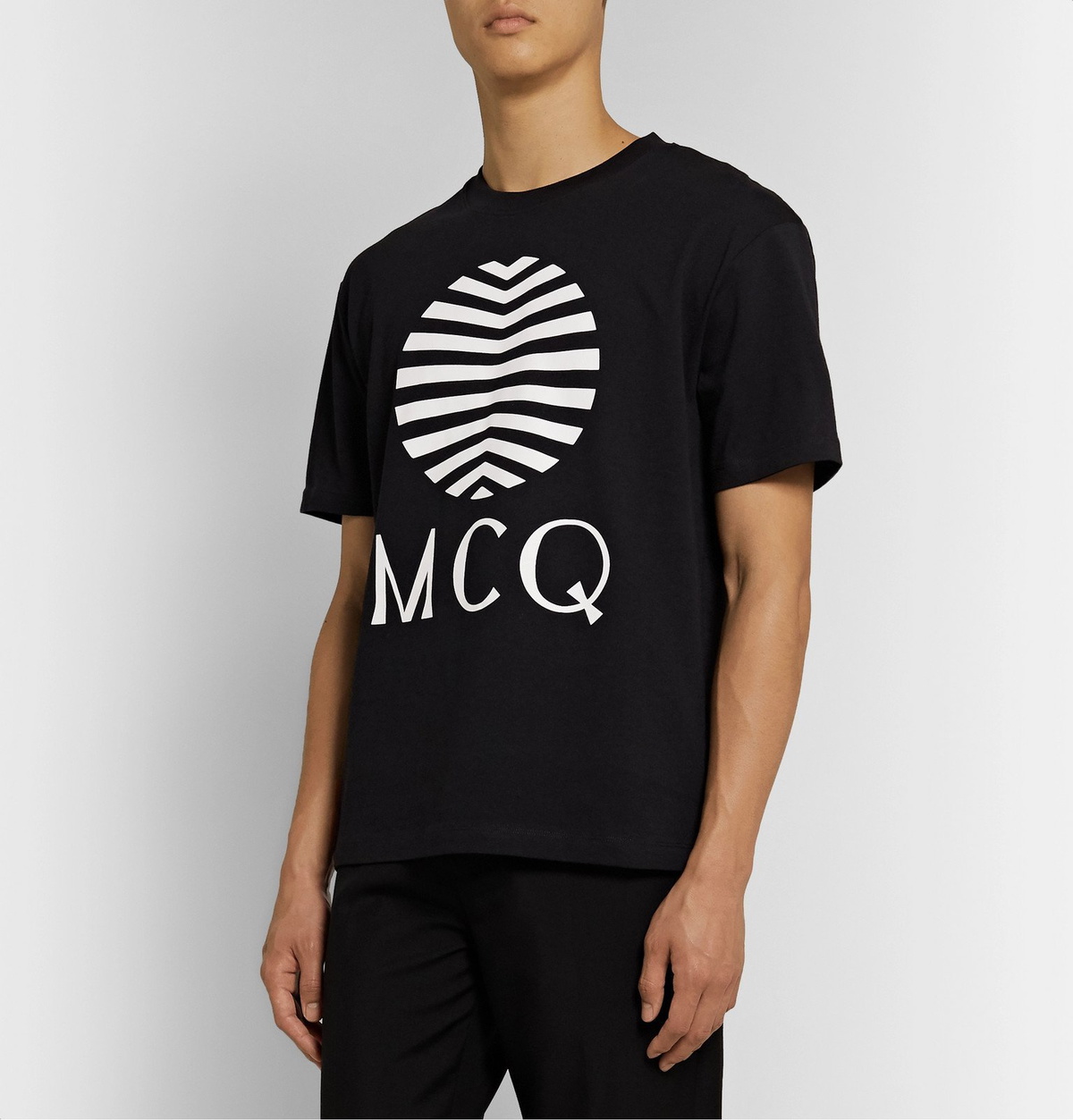 McQ Alexander McQueen - Printed Cotton-Jersey T-Shirt - Black McQ