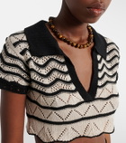 Bananhot Coco open-knit cotton-blend crop top