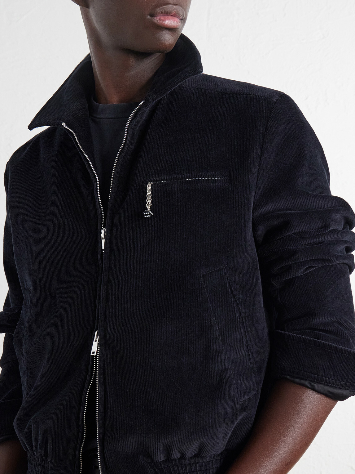 SECOND / LAYER - Loco Dice Cotton-Corduroy Blouson Jacket - Black