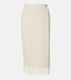 Polo Ralph Lauren Fringed herringbone wool-blend wrap skirt