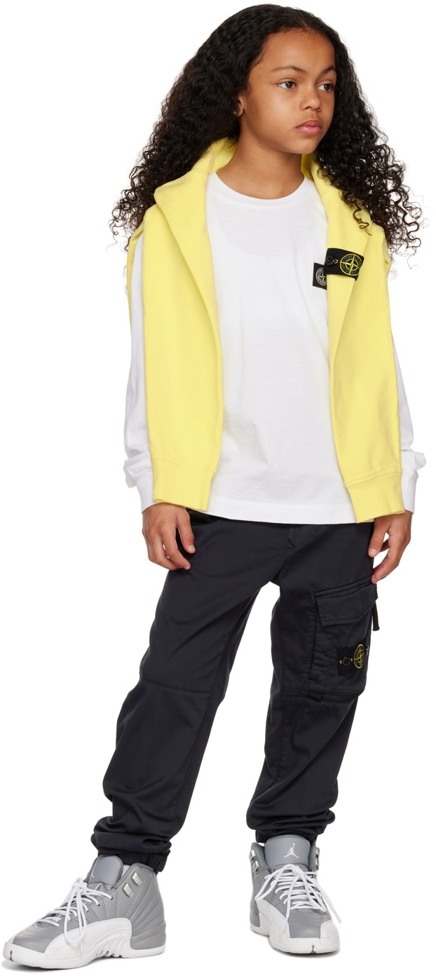 Stone Island Junior Kids Navy Garment-Dyed Cargo Pants