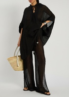 Lisa Marie Fernandez Open Side Linen-blend Beach Trousers Black