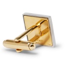 Fendi - Logo-Embossed Gold-Tone and Palladium-Plated Cufflinks - Gold