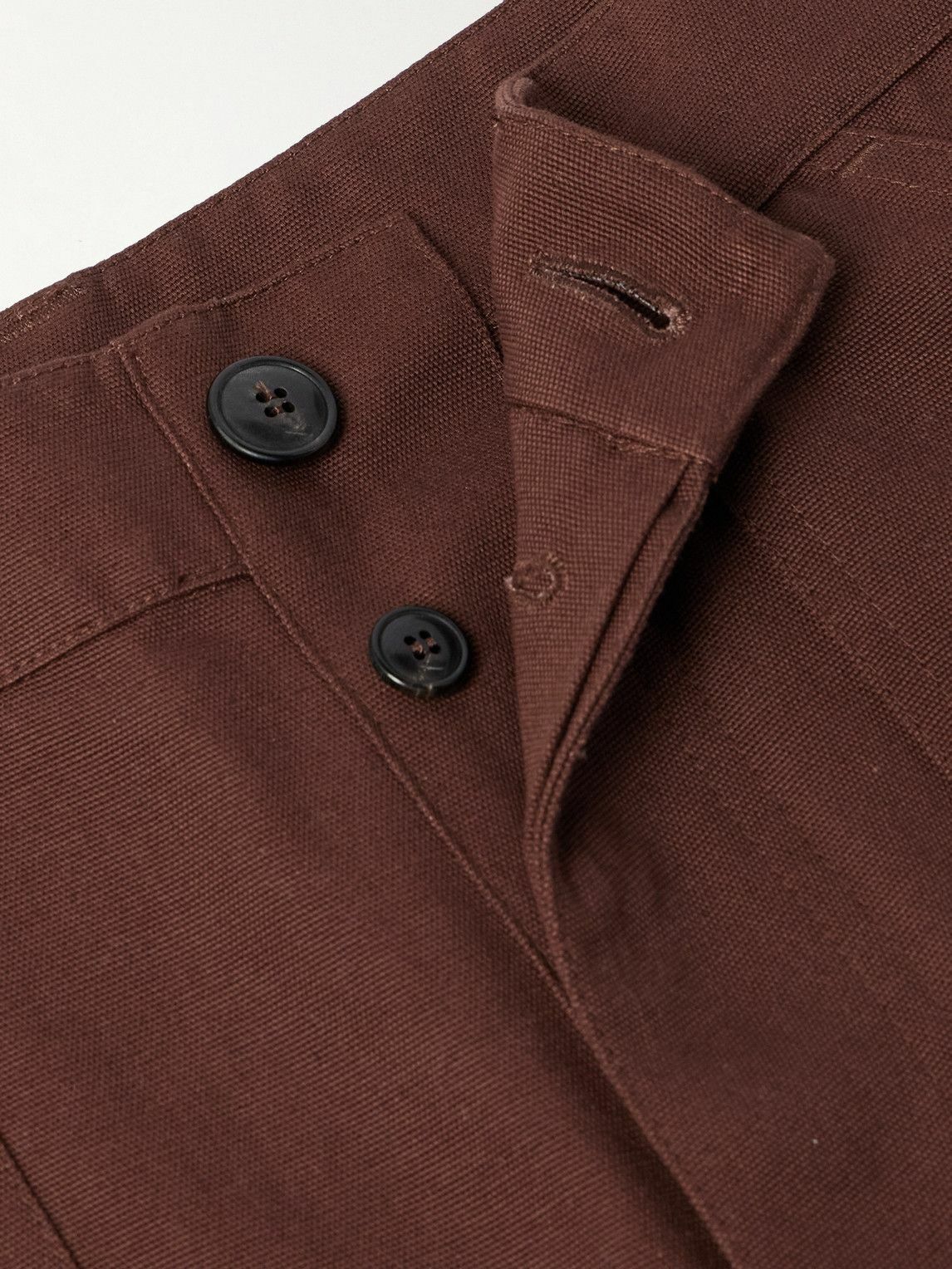 MILES LEON - Garden Straight-Leg Cotton-Canvas Trousers - Brown
