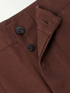 MILES LEON - Garden Straight-Leg Cotton-Canvas Trousers - Brown