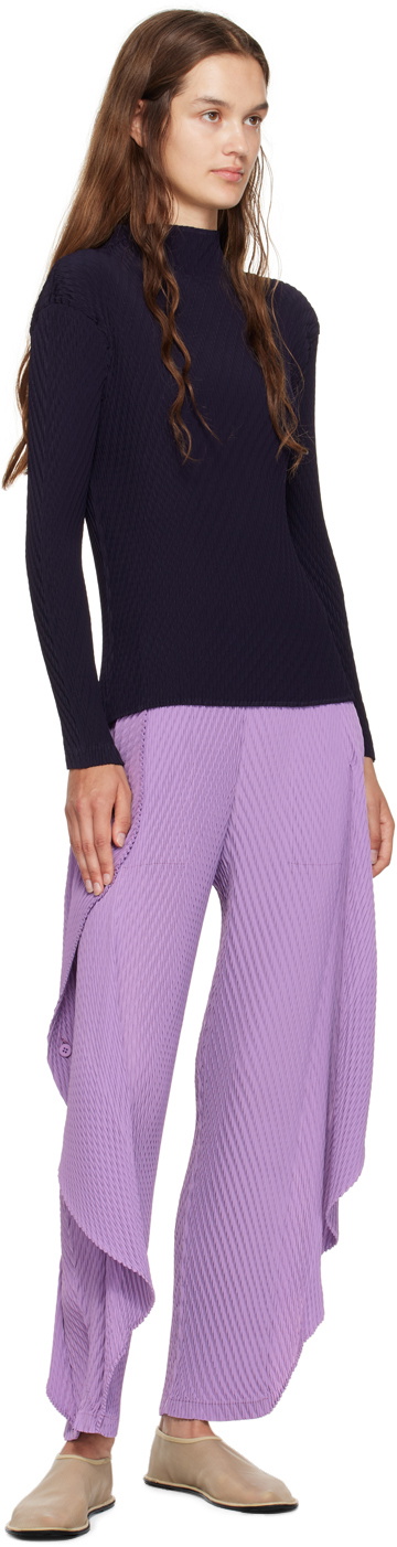 ISSEY MIYAKE Purple Orbicular Pleats Trousers Issey Miyake Men