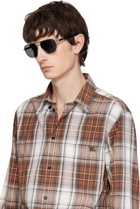 Burberry Silver Metal Shield Aviator Sunglasses​