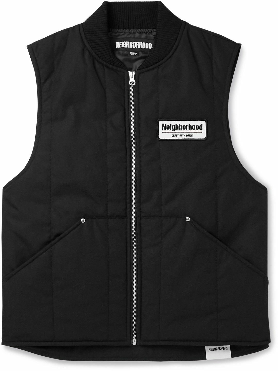 Photo: Neighborhood - Logo-Appliquéd Padded Twill Gilet - Black