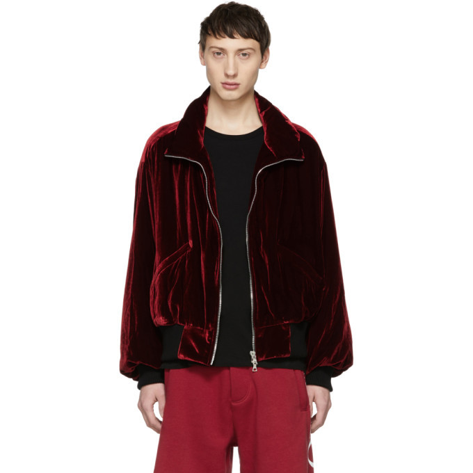 Amiri Red Velvet Puff Jacket Amiri