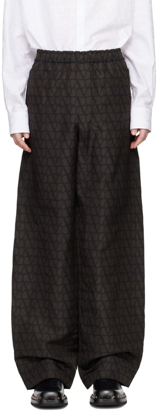 Photo: Valentino Black & Brown Toile Iconographe Trousers