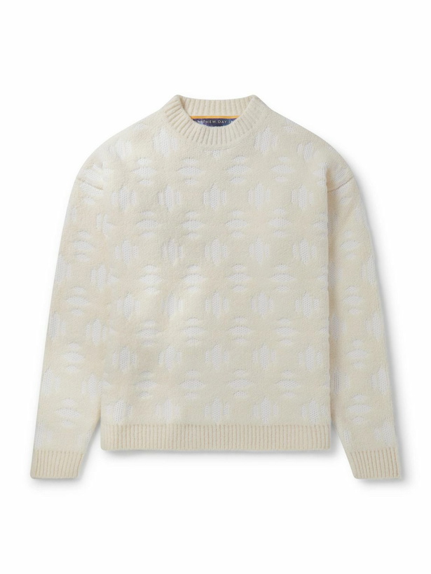 Photo: Aztech Mountain - Matthew Day Jackson Snowflake Virgin Wool-Blend Sweater - Neutrals