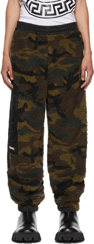 Photo: Versace Green Fleece Camouflage Lounge Pants