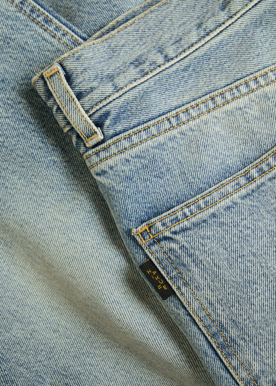 Haikure Korea Straight-leg Jeans Blue