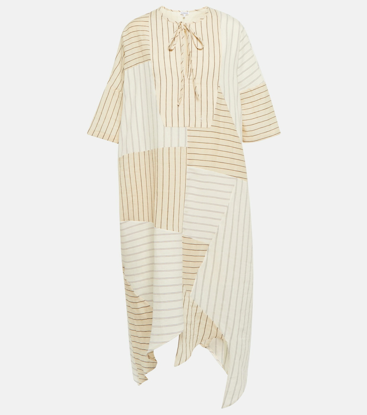 Loewe - Patchwork linen-blend midi dress Loewe