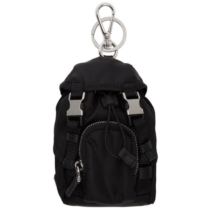 Photo: Prada Black Mini Backpack Keychain