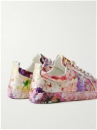 Christian Louboutin - Louis Junior Orlato Leather-Trimmed Floral-Print Satin-Crepe Sneakers - Pink