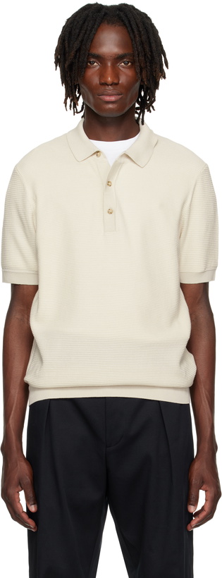 Photo: BOSS Beige Regular Knit Polo