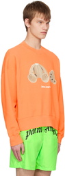 Palm Angels Orange Bear Sweatshirt