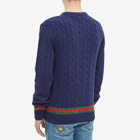 Gucci Men's GRG Detail Cable Knit in Navy