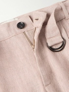 Oliver Spencer - Southwell Tapered Belted Herringbone Linen Trousers - Pink