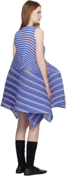 ISSEY MIYAKE Navy Generic Stripes Machine Pleats Minidress