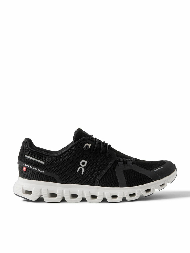 Photo: ON - Cloud 6 Rubber-Trimmed Mesh Slip-On Sneakers - Black
