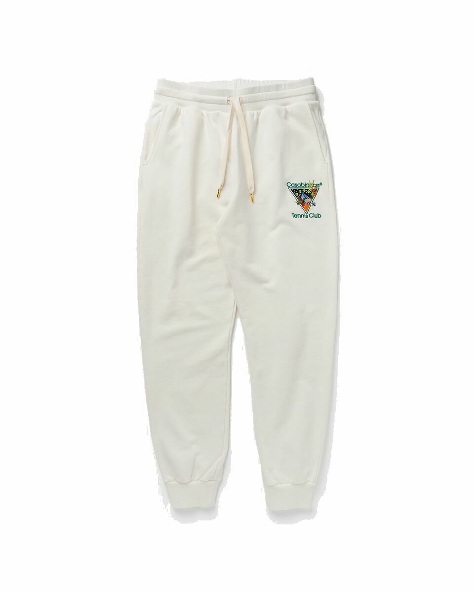 Photo: Casablanca Tennis Club Icon Embroidered Sweatpant White - Mens - Sweatpants