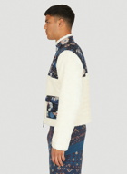 Indigo Kantha Quilt Fleece Jacket in Cream