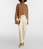 Manolo Blahnik Maycap raffia-effect clutch