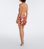 Retrofête Dorothy embellished halterneck minidress