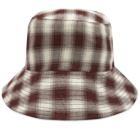 Bode Men's Shadow Plaid Hat in Brown White
