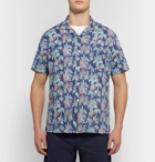 Hartford - Slam Camp-Collar Printed Cotton Shirt - Men - Blue