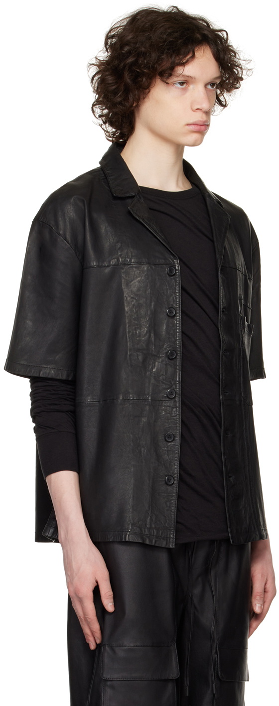 FREI-MUT Black Disguise Leather Shirt