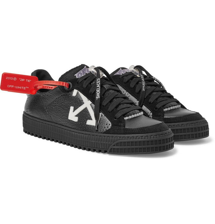 Photo: Off-White - 3.0 Polo Suede-Trimmed Leather Sneakers - Men - Black