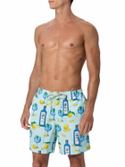 MC2 Saint Barth Man Lightweight Fabric Swim-shorts Lighting With Gin Tonic Print