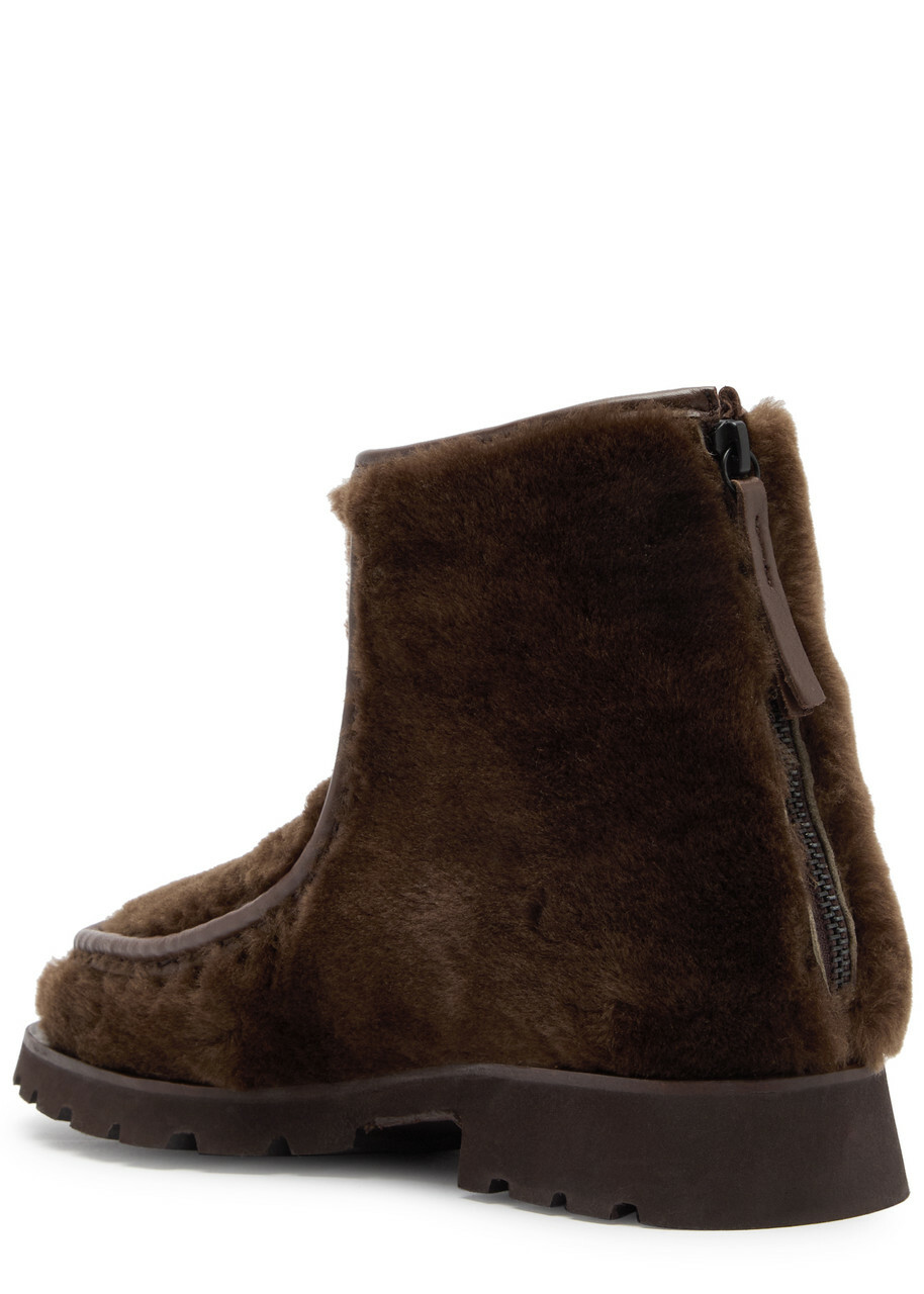 Hereu Armenta Shearling Ankle Boots Brown HEREU Hereu Armenta Shearling Ankle Boots Brown HEREU