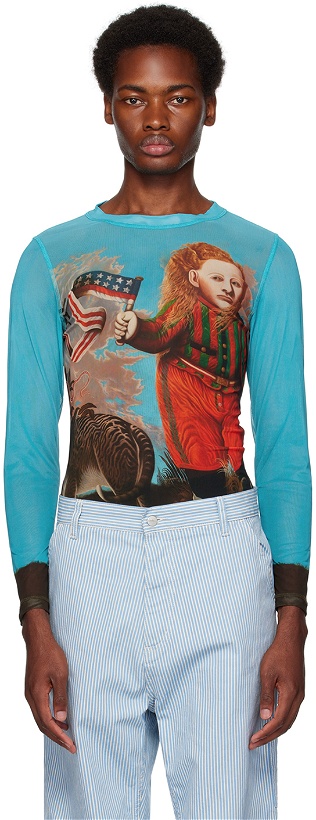 Photo: Charles Jeffrey LOVERBOY Blue Graphic Long Sleeve T-Shirt