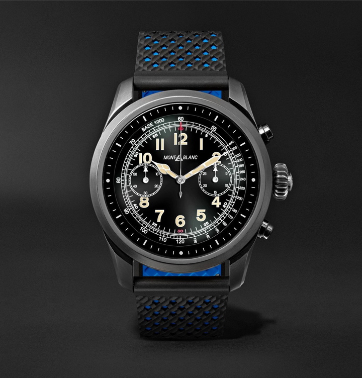 Photo: MONTBLANC - Summit 42mm Titanium and Rubber Smart Watch, Ref. No. 119563 - Black
