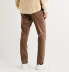 Tod's - Tapered Mélange Virgin Wool-Blend Flannel Trousers - Brown