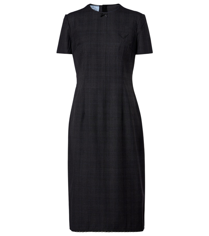 Prada Ribbed-knit cotton midi dress Prada