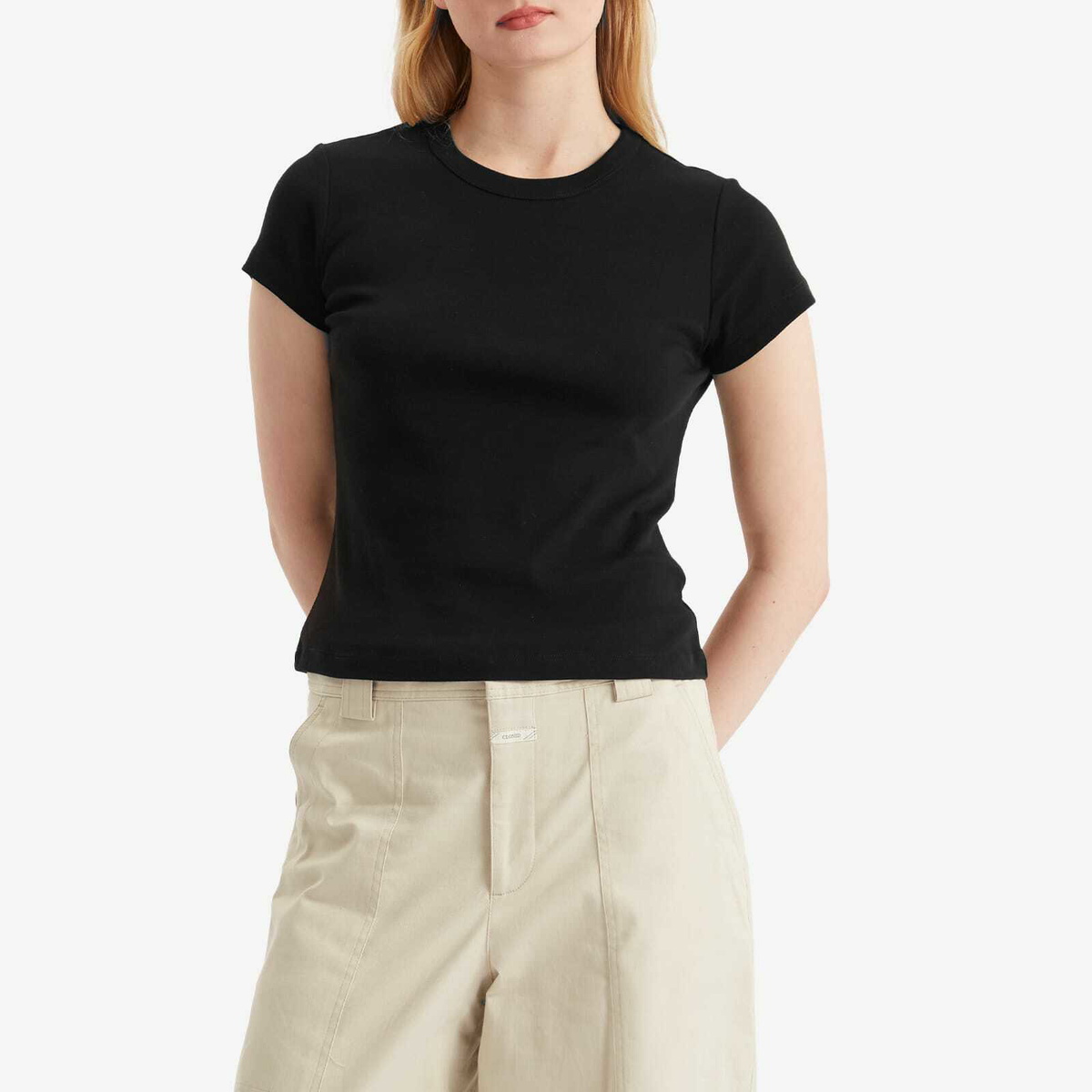 ST. Agni Women's Organic Cotton Baby T-Shirt in Jet Black
