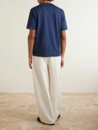 FEDELI - Organic Cotton-Jersey T-Shirt - Blue