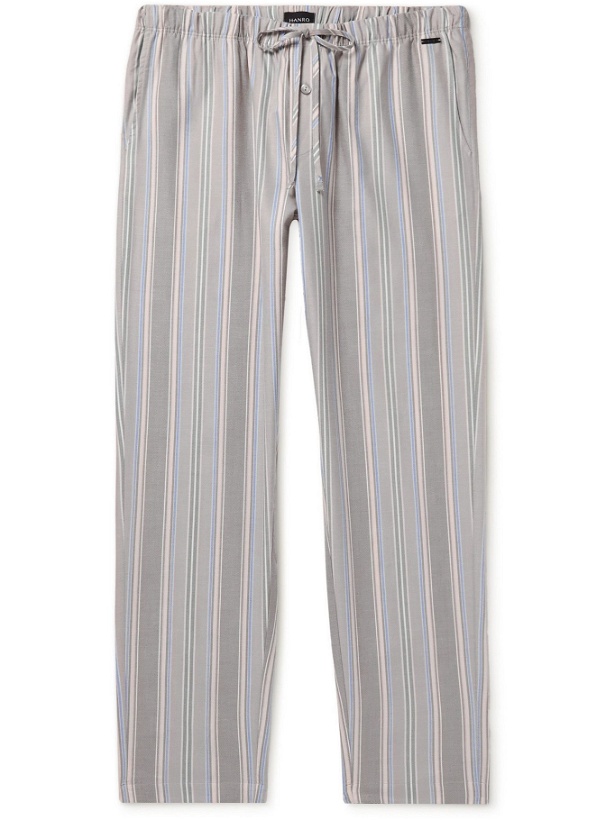 Photo: HANRO - Night & Day Striped Cotton and Lyocell-Blend Twill Pyjama Trousers - Gray