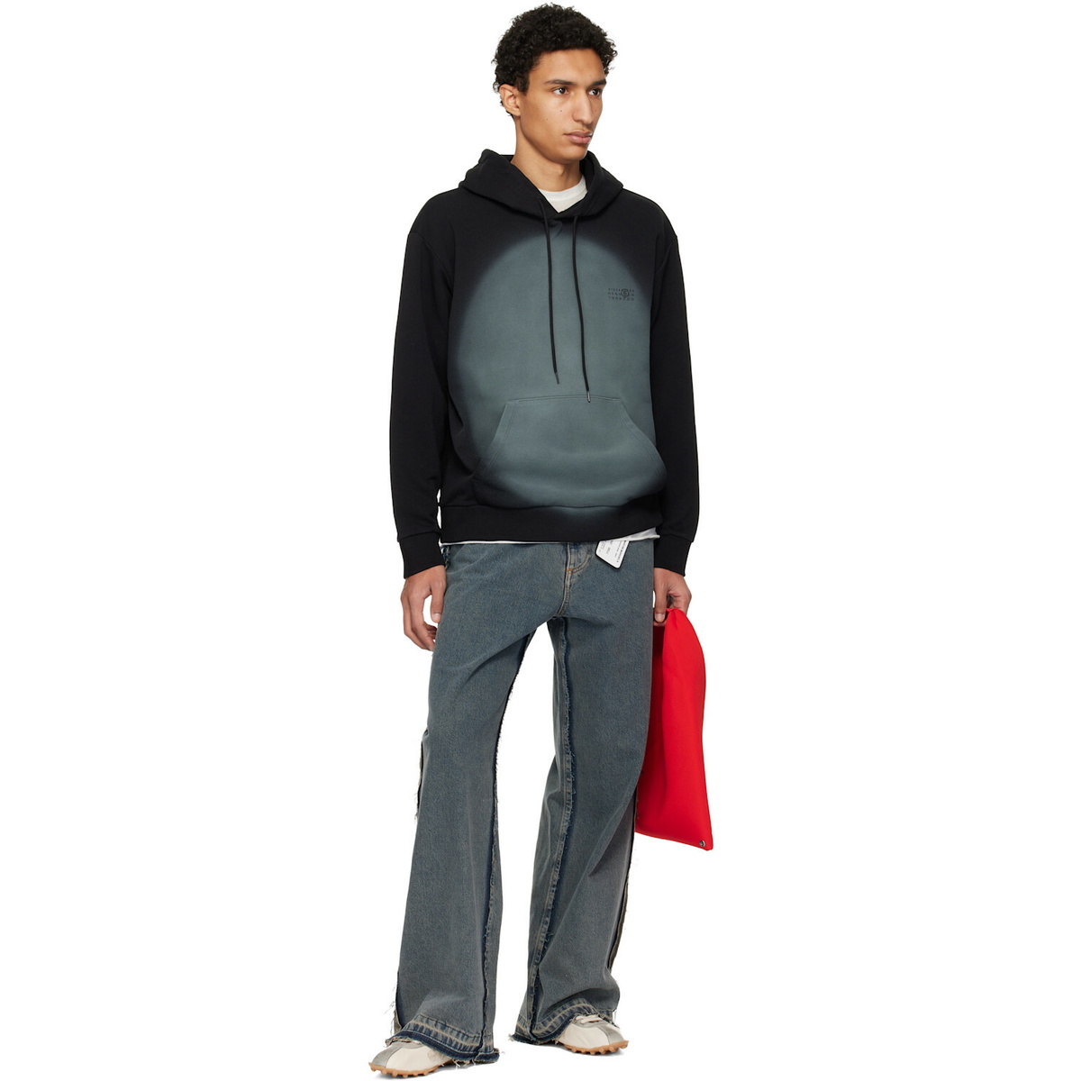 MM6 Maison Margiela Black Spray Print Hoodie