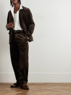 De Bonne Facture - Balloon Tapered Cotton-Corduroy Suit Trousers - Brown