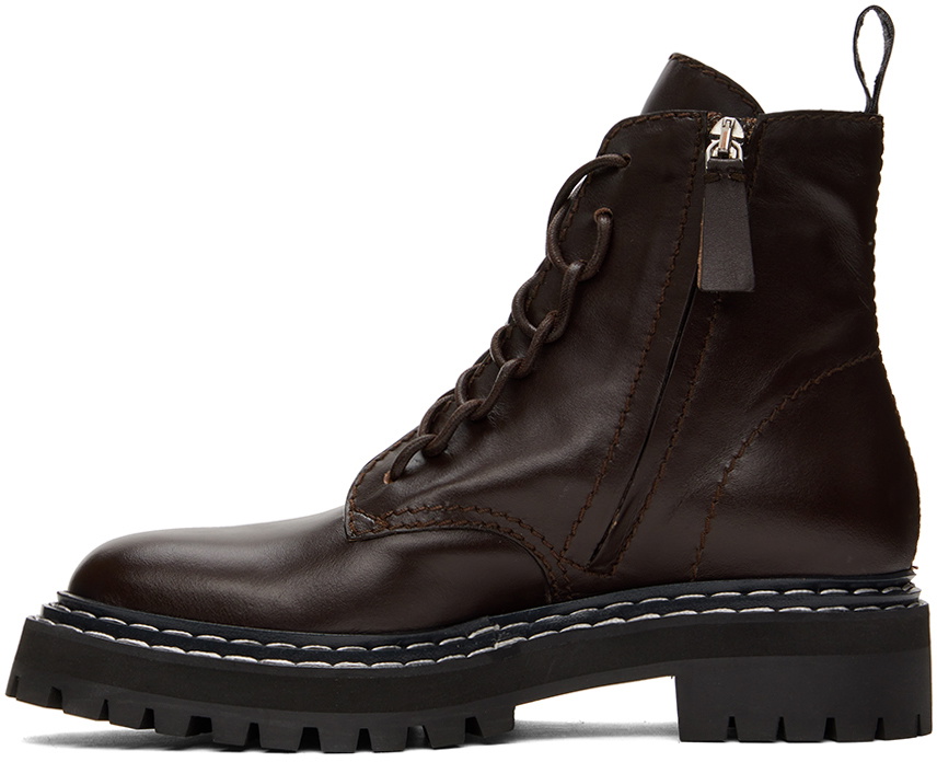 Proenza Schouler Brown Lug Sole Combat Boots Proenza Schouler