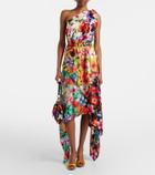 Dolce&Gabbana Floral one-shoulder silk midi dress