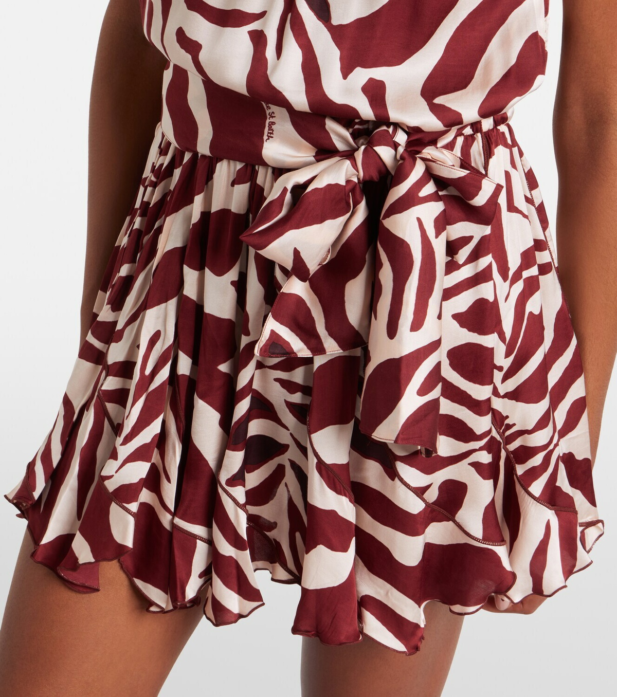 Poupette St Barth Bianca printed halterneck satin minidress