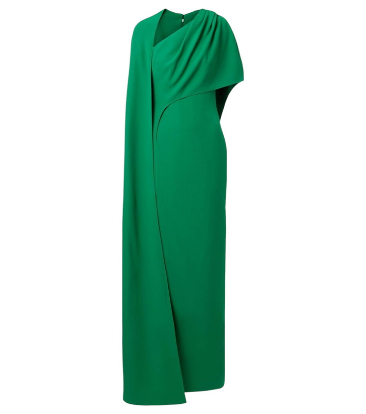 Photo: Safiyaa Caped asymmetric crêpe gown